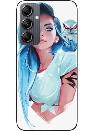 Силиконовый чехол для samsung galaxy a14 с картинкой девушка с совой