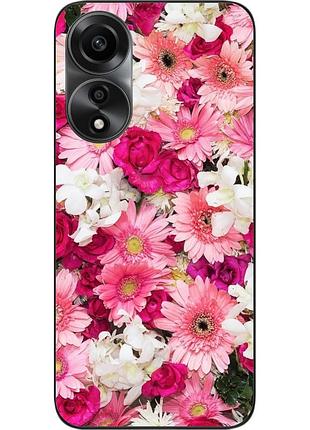 Силиконовый чехол бампер epik для oppo a78 4g с картинкой нежные цветы