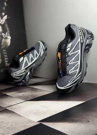 Salomon xt-6 grey soft ground black gore-tex 6