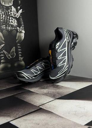 Salomon xt-6 grey soft ground black gore-tex 8