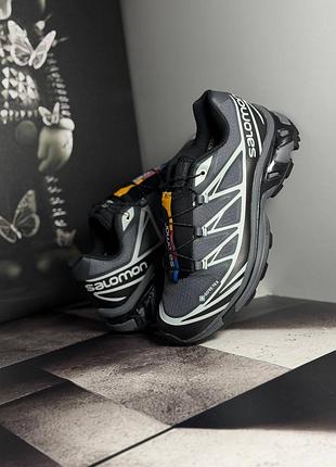 Salomon xt-6 grey soft ground black gore-tex 9