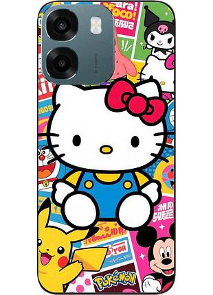 Силіконовий чохол epik для oppo a6 з принтом поп-арт hello kitty