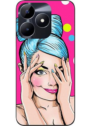 Силіконовий чохол epik для realme note 50 з картинкою дівчина поп арт