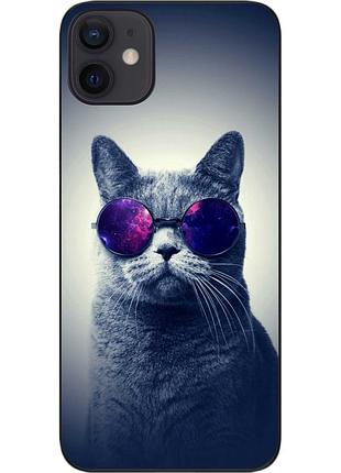 Силіконовий чохол epik для iphone 12 з картинкою сірий кіт