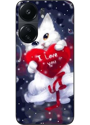Силиконовый чехол epik для xiaomi poco c65 с картинкой котик с сердцем