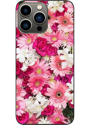 Силиконовый чехол бампер epik для iphone 13 pro с картинкой нежные цветы