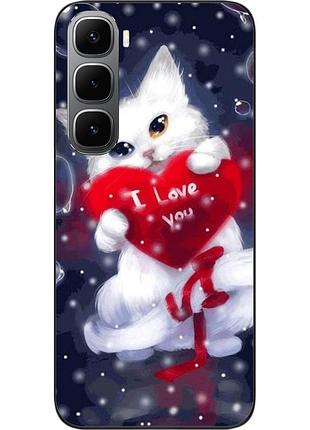 Силіконовий чохол epik для infinix hot 60i (x6728) котик із серцем