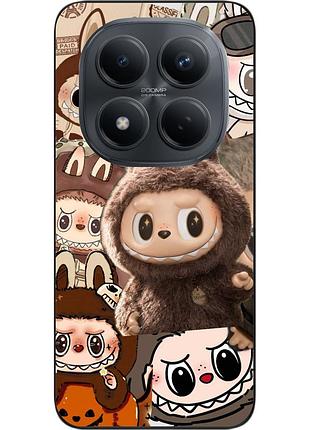 Силиконовый чехол epik для xiaomi redmi note 15 pro 4g с принтом лабубу коричневый