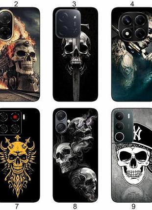 Силиконовый чехол с черепом для samsung xiaomi iphone realme vivo zte oppo motorola nokia tecno infinix poco