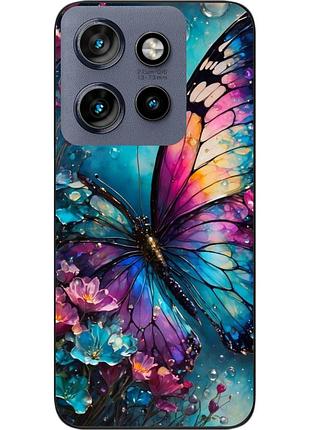 Чехол силиконовый epik для motorola edge 60 neo с изображением радужная бабочка