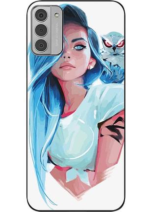 Силиконовый чехол epik для nokia g42 с картинкой девушка с совой