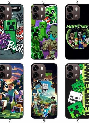 Силиконовый чехол с принтом minecraft майнкрафт для oppo a6s защита в игровом стиле