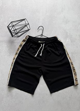 Шорти gucci на лампасах black men’s