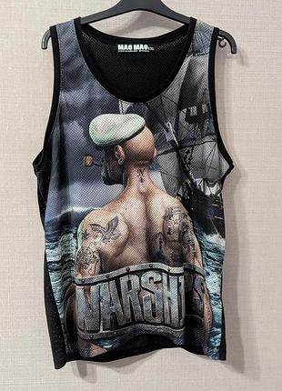 Чоловіча майка mao mao warship xxl з принтом, сітчаста, streetwear