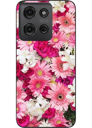 Силиконовый чехол бампер epik для motorola g75 5g с картинкой нежные цветы