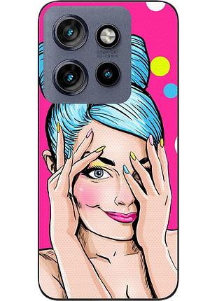 Силіконовий чохол epik для motorola edge 50 neo з картинкою дівчина поп арт
