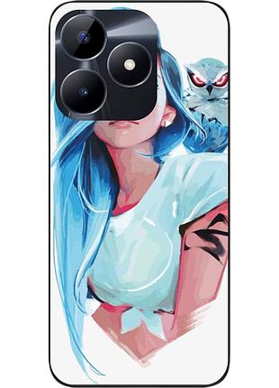 Силіконовий чохол epik для realme c51 з картинкою дівчина із совою