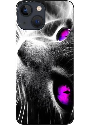 Силіконовий чохол epik для iphone 13 з картинкою красивий кіт