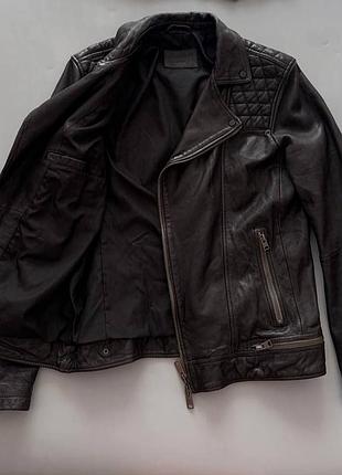 Мужская кожаная куртка косуха allsaints 3