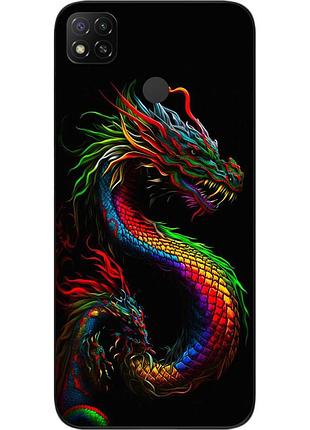Силіконовий чохол бампер epik для xiaomi redmi 9c з картинкою різнобарвний дракон
