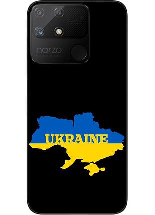 Силіконовий чохол epik для realme narzo 50a з картинкою мапа україни