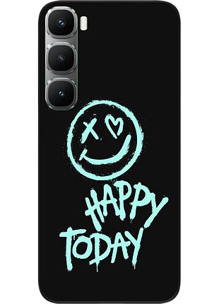 Чехол силиконовый epik для infinix hot 60 pro plus (x6886) с изображением с надписью happy today