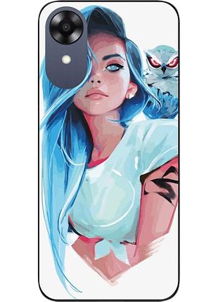 Силіконовий чохол epik для oppo a17k з картинкою дівчина із совою