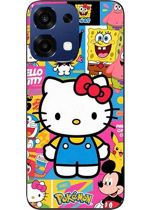 Бампер силіконовий чохол epik для oppo a6 pro з принтом мультяшний всесвіт hello kitty