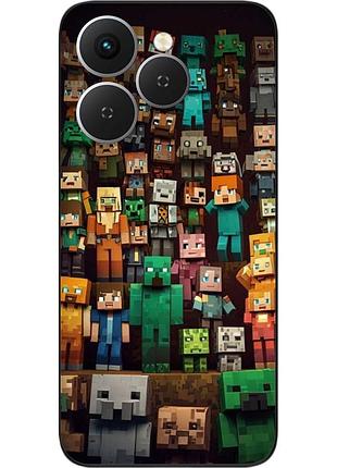 Чехол силиконовый epik для tecno spark 40 (km5n) с принтом minecraft мир блоков
