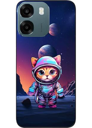 Чехол силиконовый epik для oppo a6 с принтом кот-астронавт
