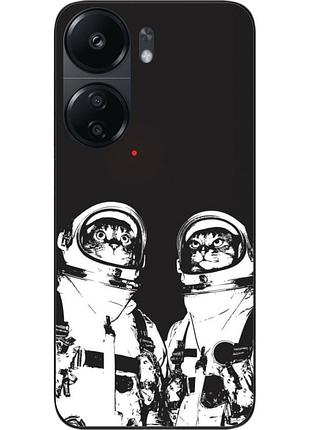 Силиконовый чехол бампер epik для xiaomi poco c65 с картинкой космонавты коты