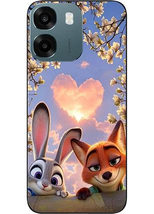 Чехол силиконовый epik для oppo a6 с принтом зверополис сердце весны