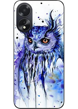 Силіконовий чохол epik для oppo a18 з картинкою сова акварель