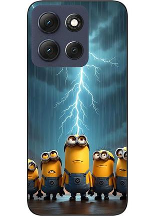 Чехол силиконовый epik для motorola moto g56 5g с изображением молния над миньонами