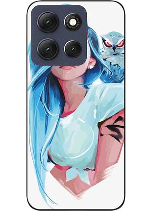 Силіконовий чохол epik для motorola g86 5g з принтом дівчина з совою