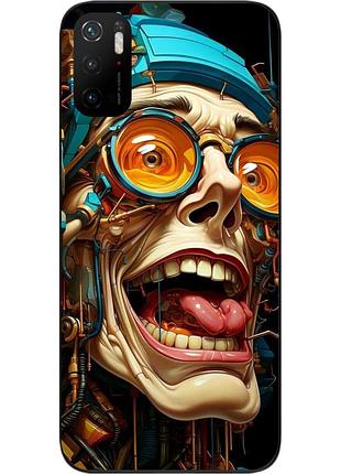 Силиконовый чехол бампер epik для xiaomi poco m3 pro с картинкой голова робота