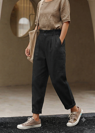 🖤 zara штани карго з льону та віскози, розмір 38