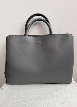 Сумка fiorelli - елегантна, жіноча, сіра, вміщує формат а4 2