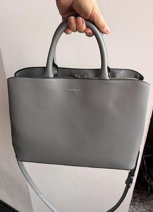 Сумка fiorelli - елегантна, жіноча, сіра, вміщує формат а4 10