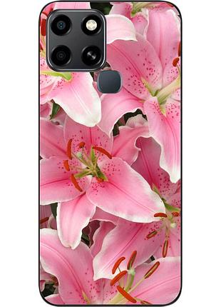 Силиконовый чехол epik для infinix smart 6 с картинкой лилии
