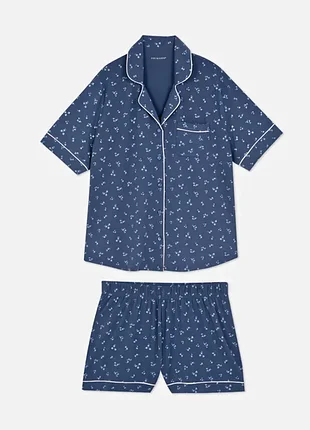 Пижама женская primark jersey boyfriend short pyjama set комплект для дома и сна синий
