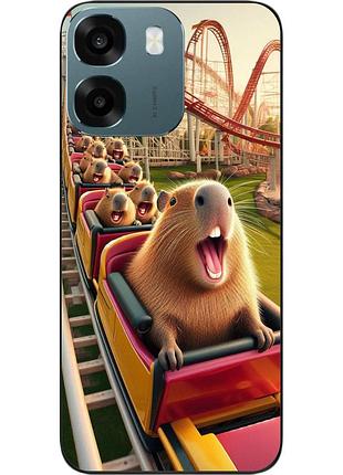 Силіконовий чохол epik для oppo a6 з картинкою капібари на американських гірках