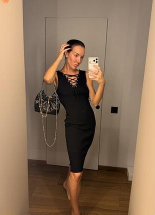 Плаття чохол міді чорна zara 2