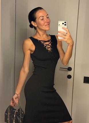 Плаття чохол міді чорна zara 3