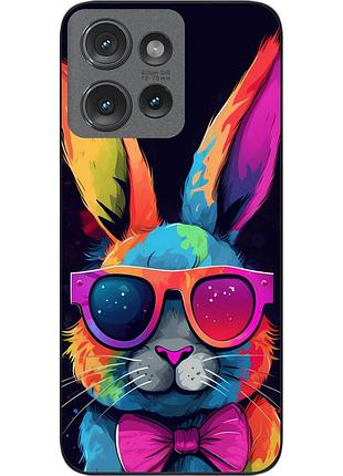 Чохол силіконовий epik для motorola edge 50 з принтом райдужний кролик