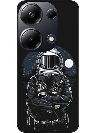 Силиконовый чехол бампер epik для xiaomi poco m6 pro 4g с картинкой космонавт и луна