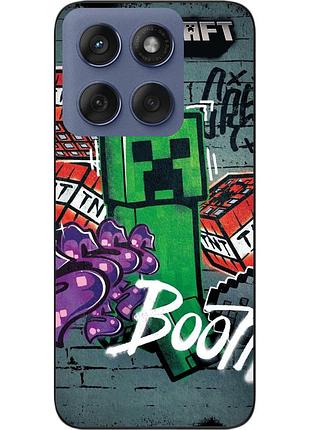 Чехол силиконовый epik для motorola edge 60 fusion minecraft крипер бум