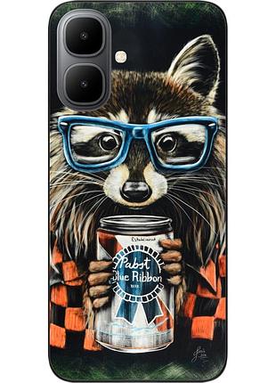 Силиконовый чехол epik для infinix smart 10 (x6725) с принтом енот в очках