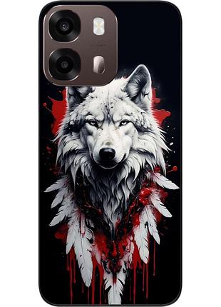 Чехол силиконовый epik для oppo a6s с принтом белый охотник