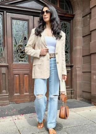 Блейзер из смеси льна от zara